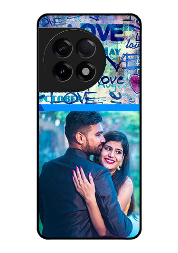OnePlus 11R 5G Custom Glass Mobile Case - Colorful Love Design