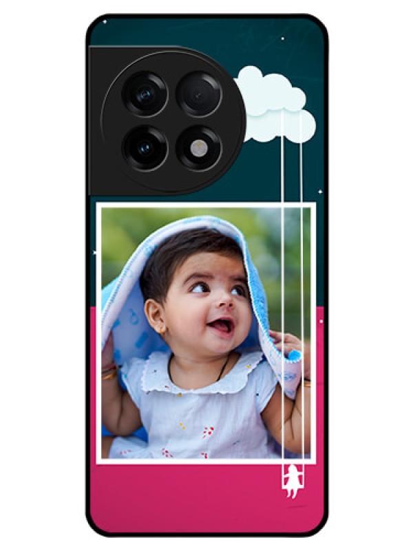 Custom OnePlus 11R 5G Custom Glass Phone Case - Cute Girl with Cloud Design