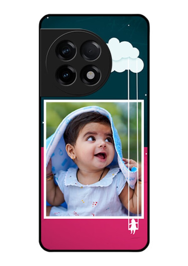 OnePlus 11R 5G Custom Glass Phone Case - Cute Girl with Cloud Design