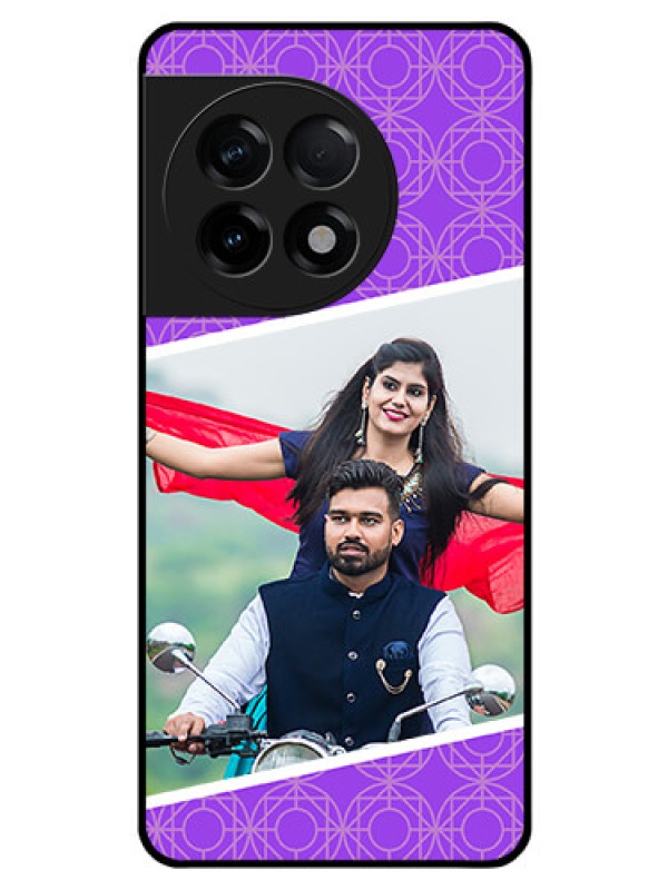 Custom OnePlus 11R 5G Custom Glass Phone Case - Violet Pattern Design