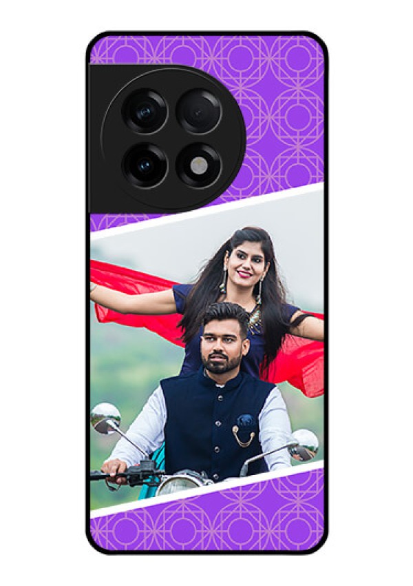 OnePlus 11R 5G Custom Glass Phone Case - Violet Pattern Design