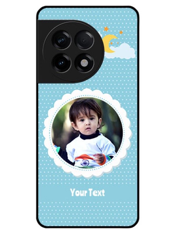 Custom OnePlus 11R 5G Personalised Glass Phone Case - Violet Pattern Design