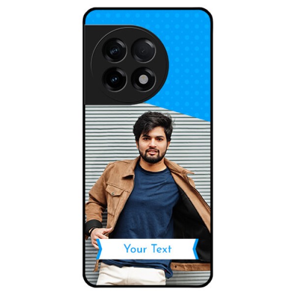 OnePlus 11R 5G Photo Printing on Glass Case - Simple Blue Color Design