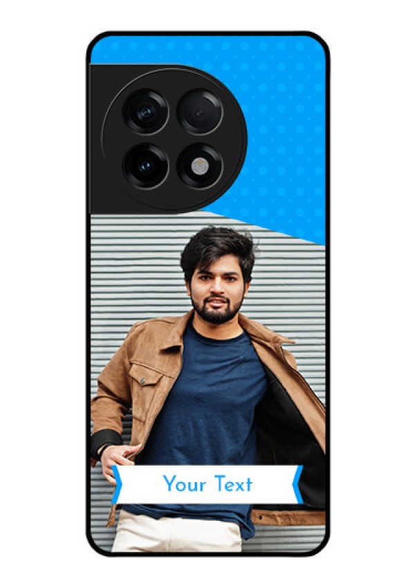 OnePlus 11R 5G Photo Printing on Glass Case - Simple Blue Color Design