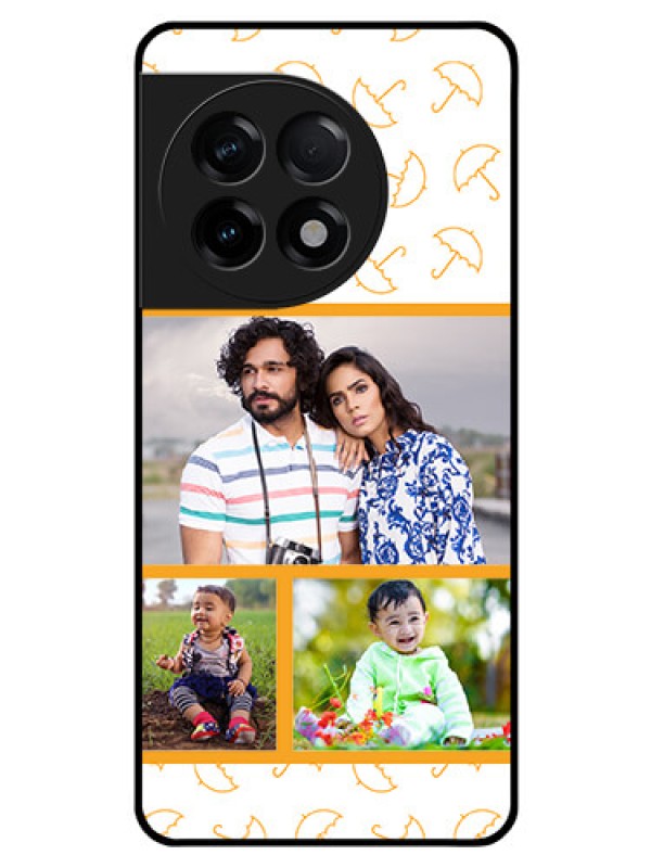 Custom OnePlus 11R 5G Custom Glass Mobile Case - Yellow Pattern Design