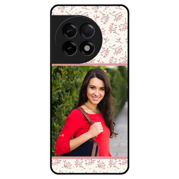 OnePlus 11R 5G Custom Glass Phone Case - Premium Floral Design