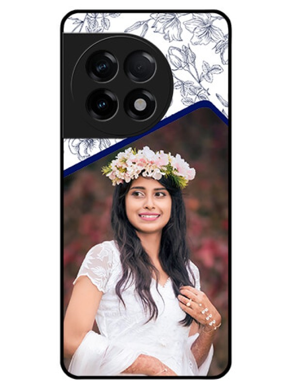 Custom OnePlus 11R 5G Personalized Glass Phone Case - Premium Floral Design