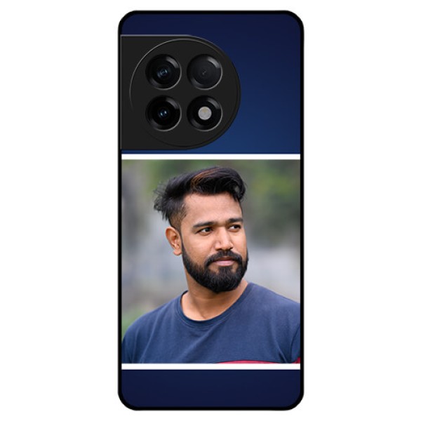OnePlus 11R 5G Personalized Glass Phone Case - Simple Royal Blue Design OnePlus 11R 5G Personalized Glass Phone Case - Simple Royal Blue Design