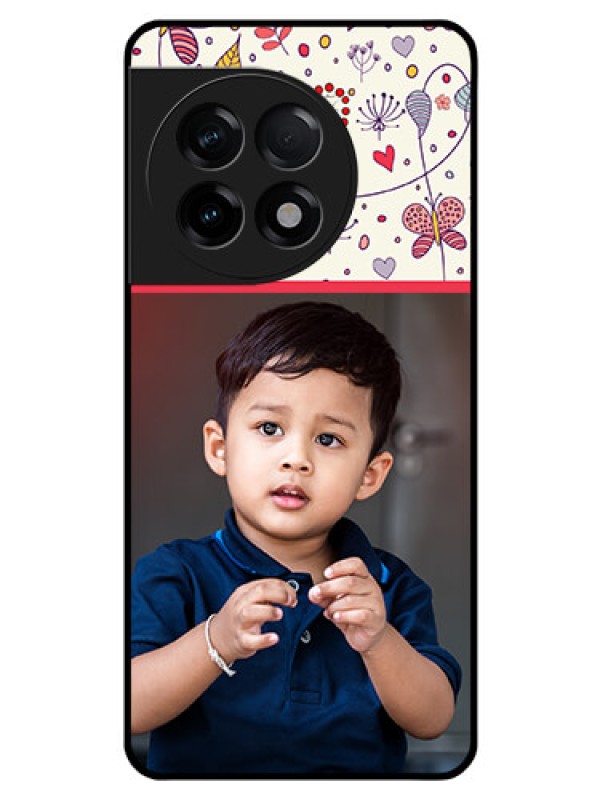 Custom OnePlus 11R 5G Custom Glass Mobile Case - Premium Floral Design