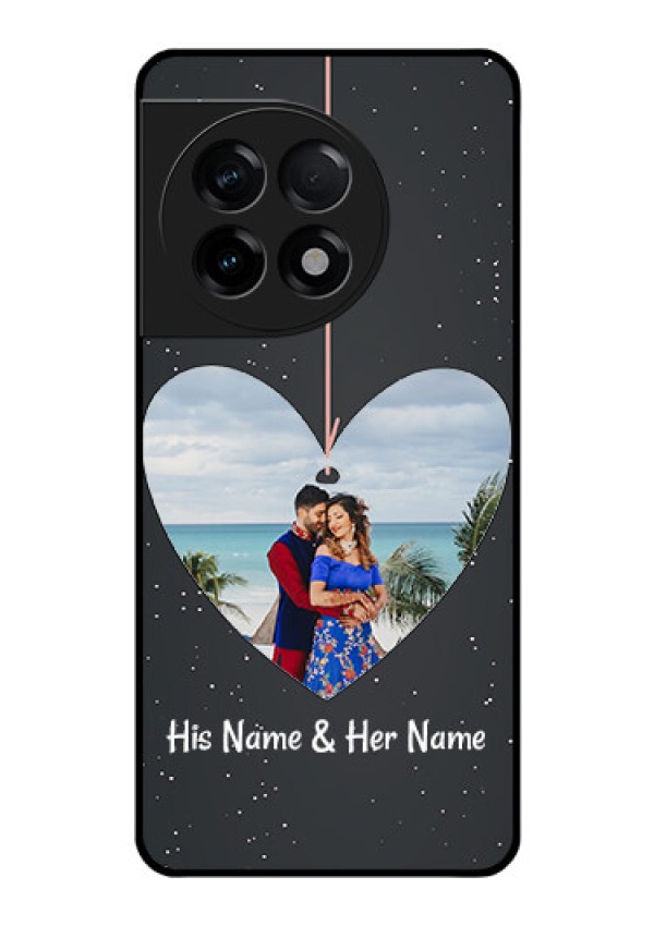OnePlus 11R 5G Custom Glass Phone Case - Hanging Heart Design