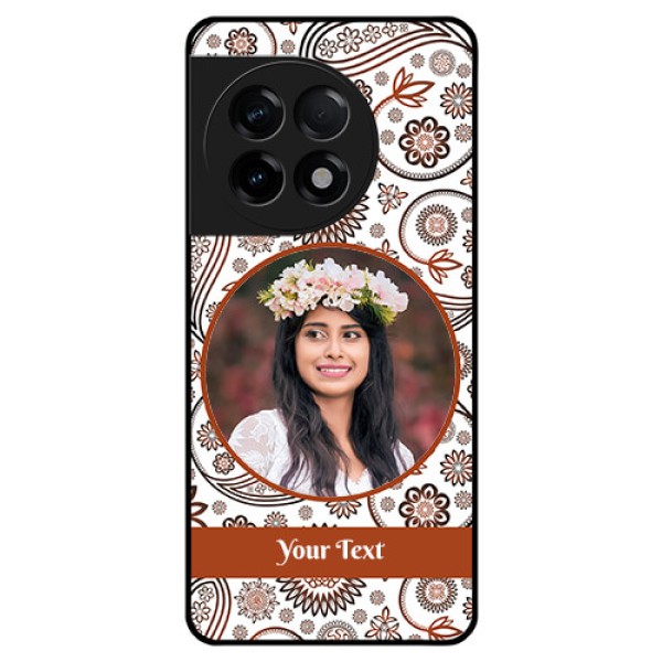 OnePlus 11R 5G Custom Glass Mobile Case - Abstract Flower Design