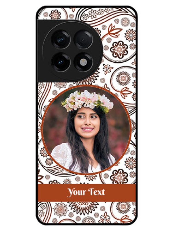 Custom OnePlus 11R 5G Custom Glass Mobile Case - Abstract Flower Design