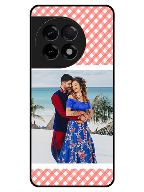 Custom OnePlus 11R 5G Personalized Glass Phone Case - Pink Pattern Design