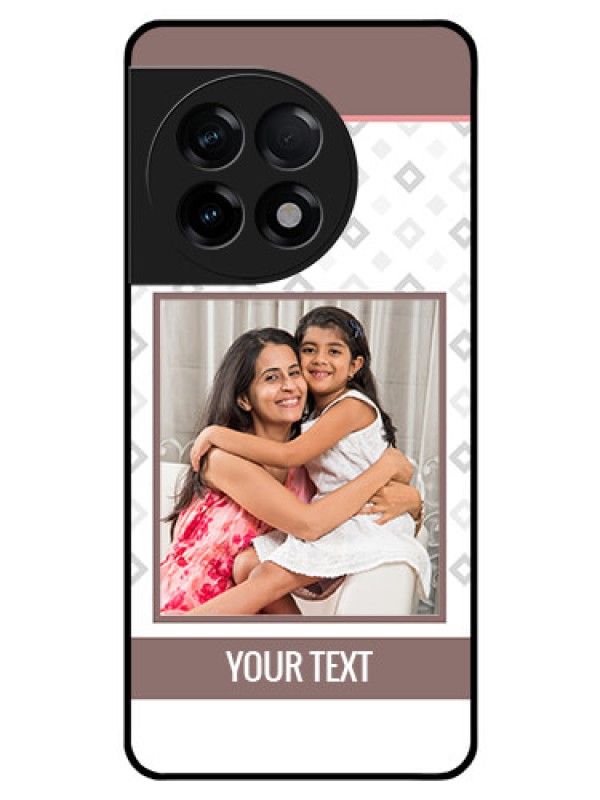 Custom OnePlus 11R 5G Photo Printing on Glass Case - Simple Diamond Design