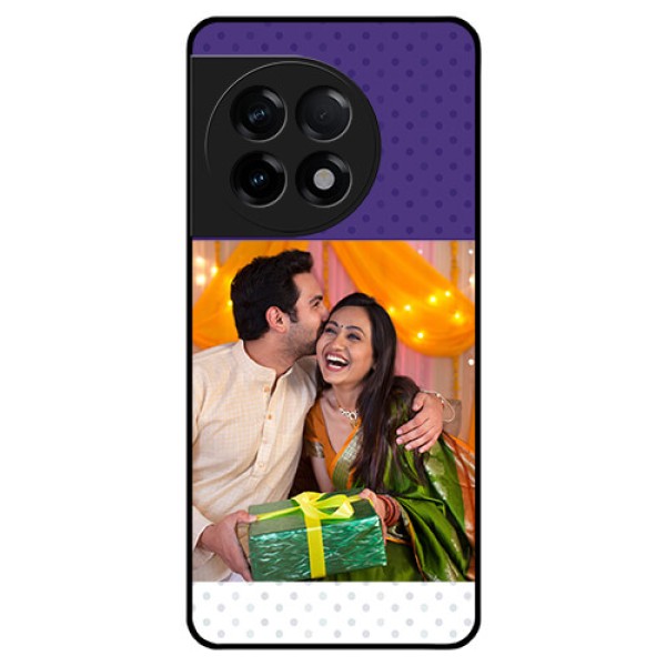 OnePlus 11R 5G Personalized Glass Phone Case - Violet Pattern Design OnePlus 11R 5G Personalized Glass Phone Case - Violet Pattern Design