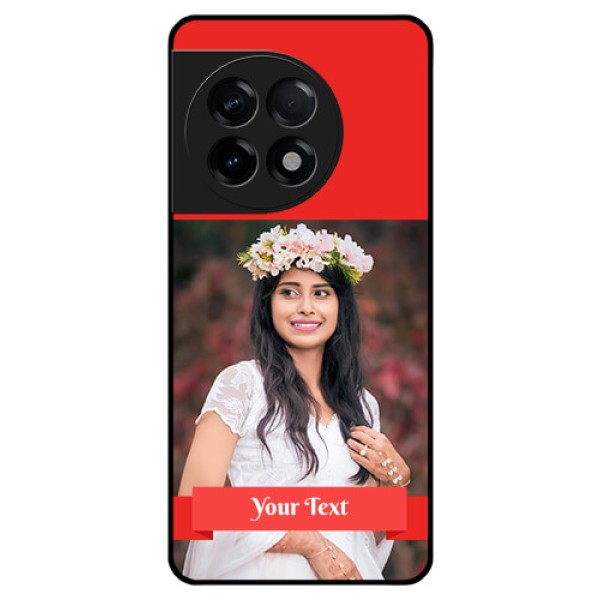 OnePlus 11R 5G Custom Glass Phone Case - Simple Red Color Design OnePlus 11R 5G Custom Glass Phone Case - Simple Red Color Design