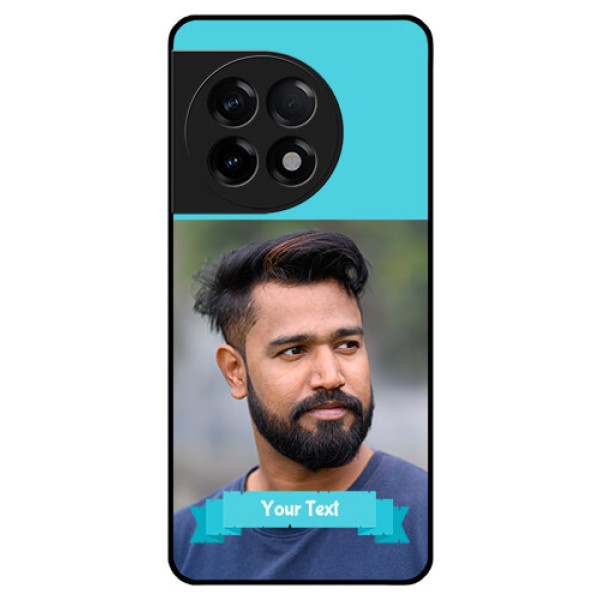 OnePlus 11R 5G Personalized Glass Phone Case - Simple Blue Color Design OnePlus 11R 5G Personalized Glass Phone Case - Simple Blue Color Design