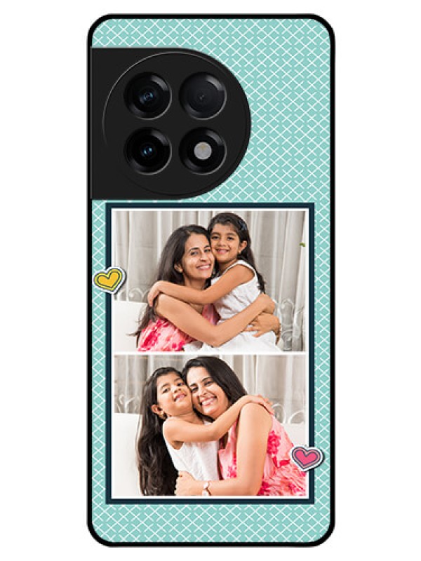 Custom OnePlus 11R 5G Custom Glass Phone Case - 2 Image Holder with Pattern Design