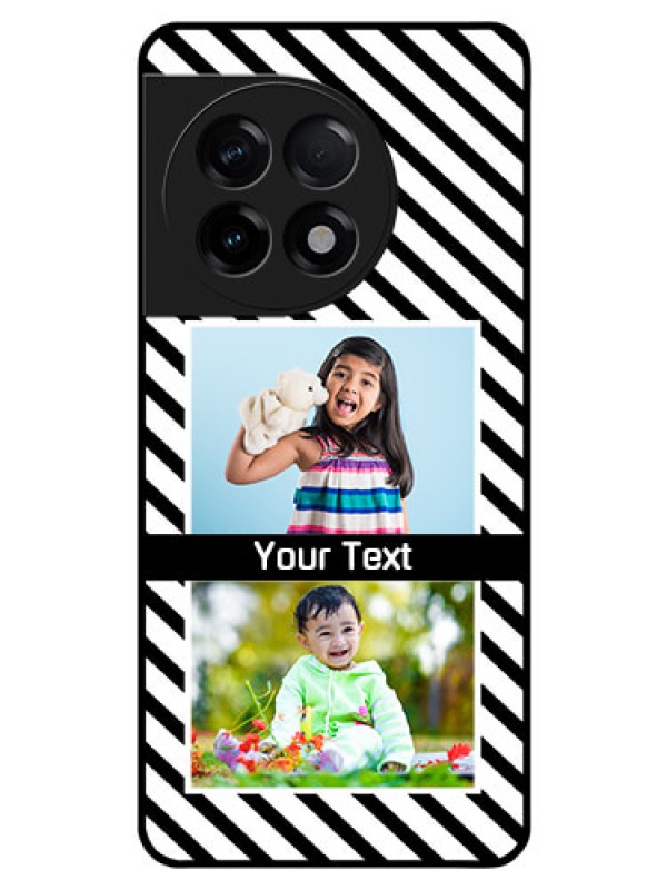 Custom OnePlus 11R 5G Photo Printing on Glass Case - Black And White Stripes Design