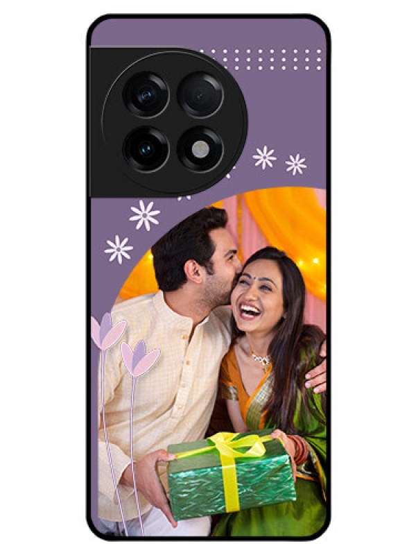 Custom OnePlus 11R 5G Custom Glass Mobile Case - Lavender flowers design