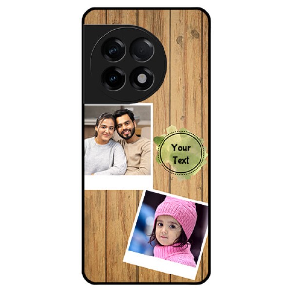 OnePlus 11R 5G Custom Glass Phone Case - Wooden Texture Design