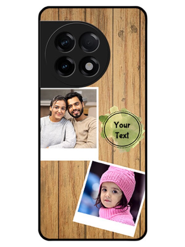 Custom OnePlus 11R 5G Custom Glass Phone Case - Wooden Texture Design