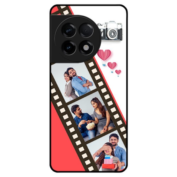 OnePlus 11R 5G Personalized Glass Phone Case - 3 Image Holder with Film Reel OnePlus 11R 5G Personalized Glass Phone Case - 3 Image Holder with Film Reel