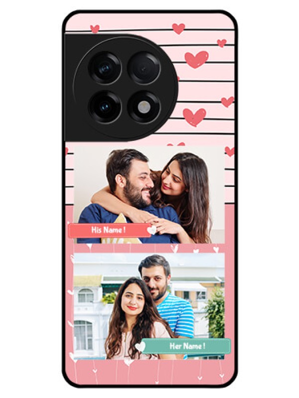 Custom OnePlus 11R 5G Custom Glass Mobile Case - Photo with Heart Design