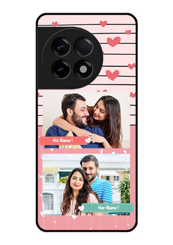 OnePlus 11R 5G Custom Glass Mobile Case - Photo with Heart Design
