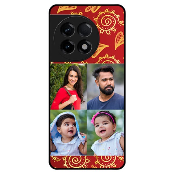 OnePlus 11R 5G Photo Printing on Glass Case - 4 Image Traditional Design