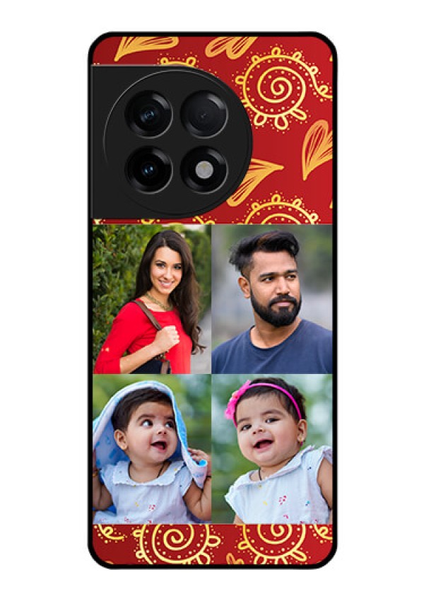 OnePlus 11R 5G Photo Printing on Glass Case - 4 Image Traditional Design