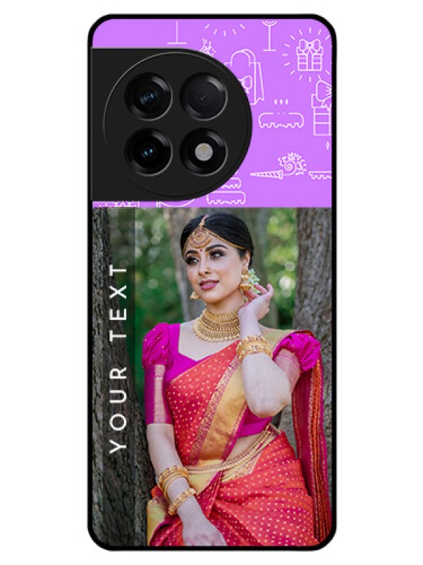 Custom OnePlus 11R 5G Custom Glass Mobile Case - Birthday Icons Design