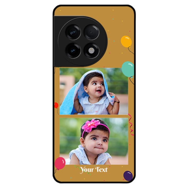 OnePlus 11R 5G Personalized Glass Phone Case - Image Holder with Birthday Celebrations Design OnePlus 11R 5G Personalized Glass Phone Case - Image Holder with Birthday Celebrations Design