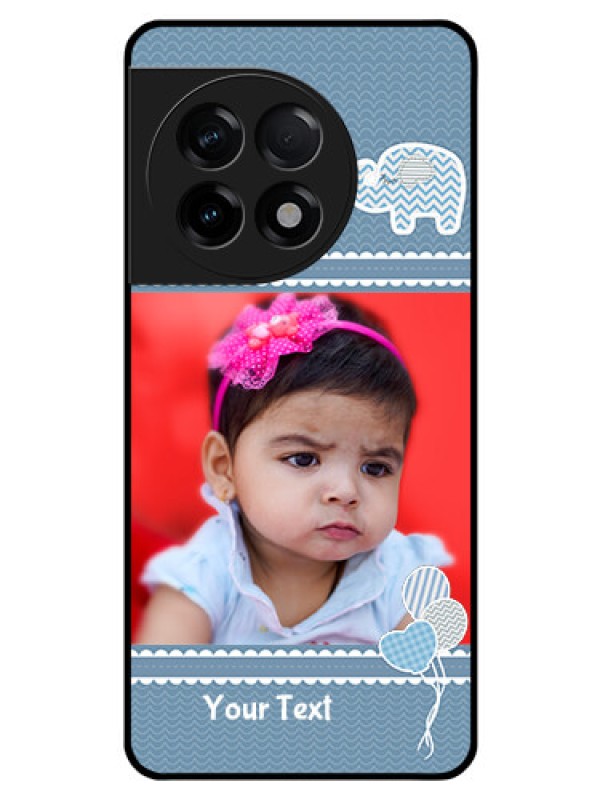 Custom OnePlus 11R 5G Photo Printing on Glass Case - with Kids Pattern Design