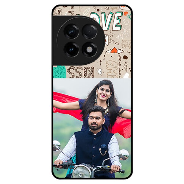 OnePlus 11R 5G Custom Glass Phone Case - Love Doodle Pattern
