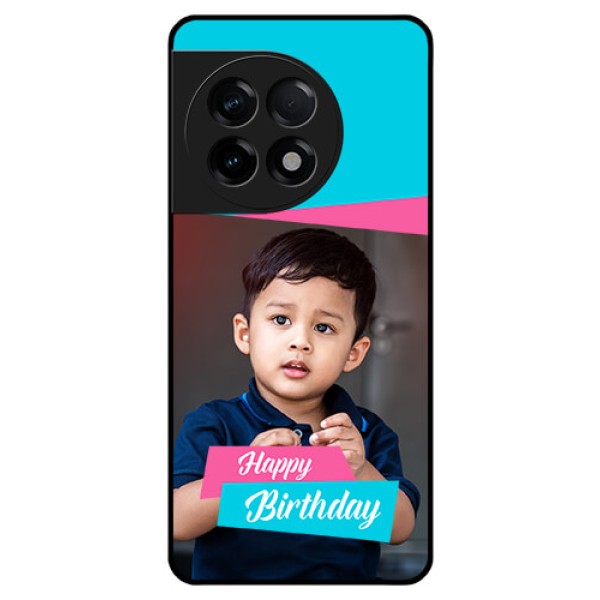 OnePlus 11R 5G Personalized Glass Phone Case - Image Holder with 2 Color Design