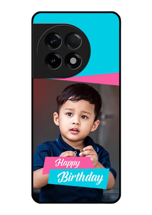 OnePlus 11R 5G Personalized Glass Phone Case - Image Holder with 2 Color Design