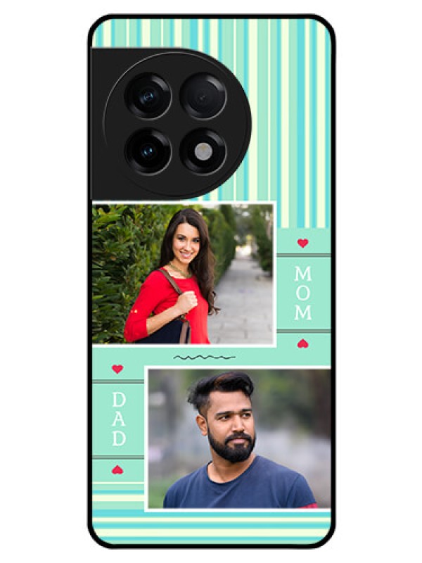 Custom OnePlus 11R 5G Custom Glass Phone Case - Mom & Dad Pic Design