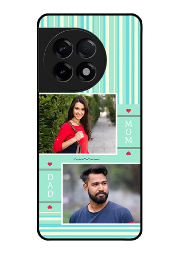OnePlus 11R 5G Custom Glass Phone Case - Mom & Dad Pic Design