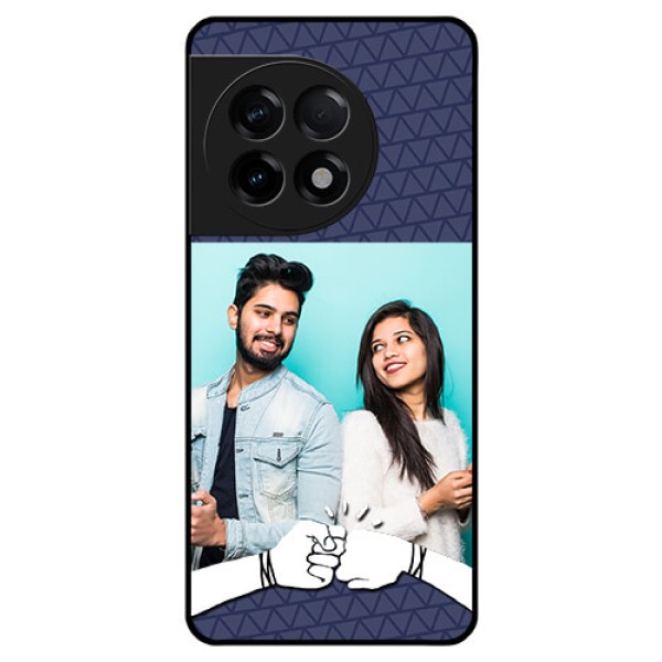 OnePlus 11R 5G Photo Printing on Glass Case - with Best Friends Design OnePlus 11R 5G Photo Printing on Glass Case - with Best Friends Design