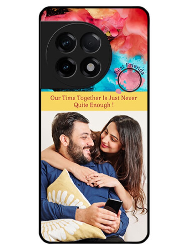 Custom OnePlus 11R 5G Custom Glass Mobile Case - Quote with Acrylic Painting Design