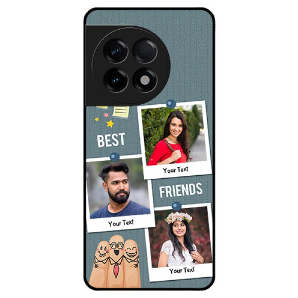 OnePlus 11R 5G Personalized Glass Phone Case - Sticky Frames and Friendship Design OnePlus 11R 5G Personalized Glass Phone Case - Sticky Frames and Friendship Design