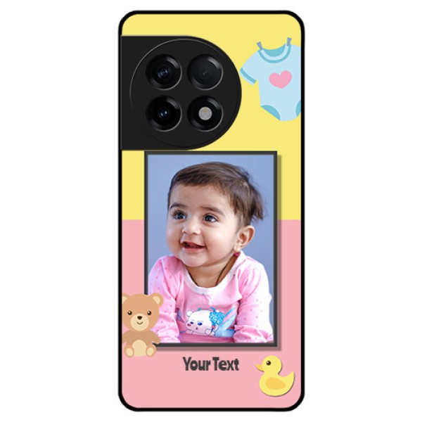 OnePlus 11R 5G Photo Printing on Glass Case - Kids 2 Color Design