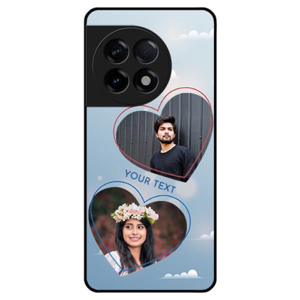 OnePlus 11R 5G Custom Glass Mobile Case - Blue Color Couple Design OnePlus 11R 5G Custom Glass Mobile Case - Blue Color Couple Design