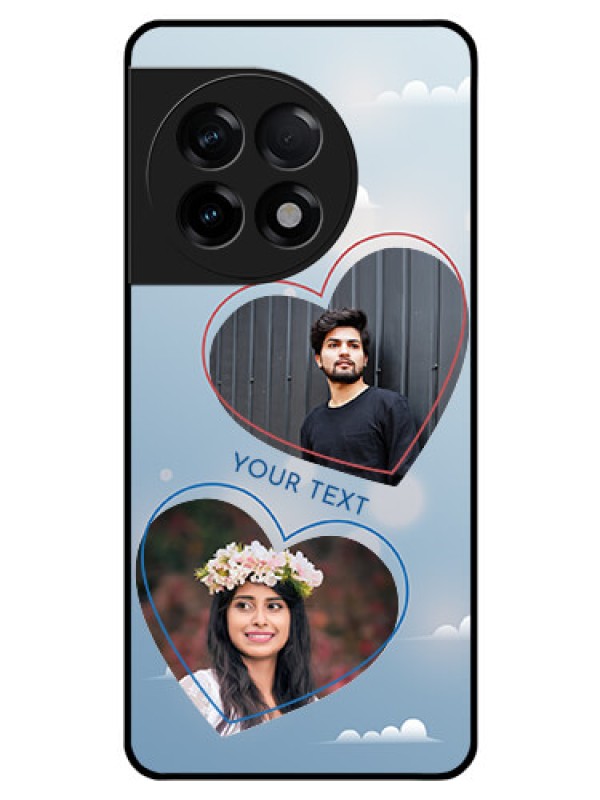 Custom OnePlus 11R 5G Custom Glass Mobile Case - Blue Color Couple Design