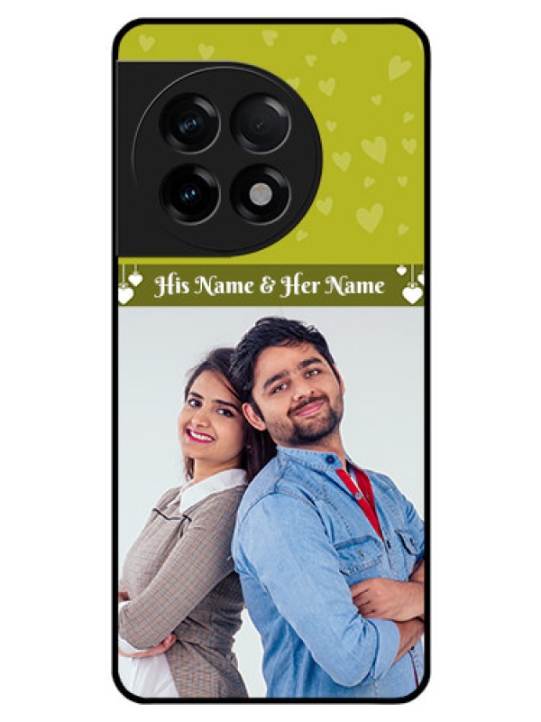 Custom OnePlus 11R 5G Custom Glass Phone Case - You & Me Heart Design