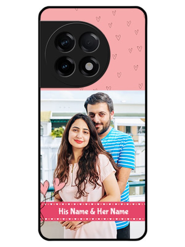 Custom OnePlus 11R 5G Personalized Glass Phone Case - Love Design Peach Color