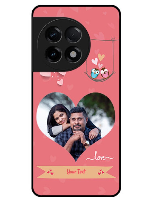 Custom OnePlus 11R 5G Personalized Glass Phone Case - Peach Color Love Design