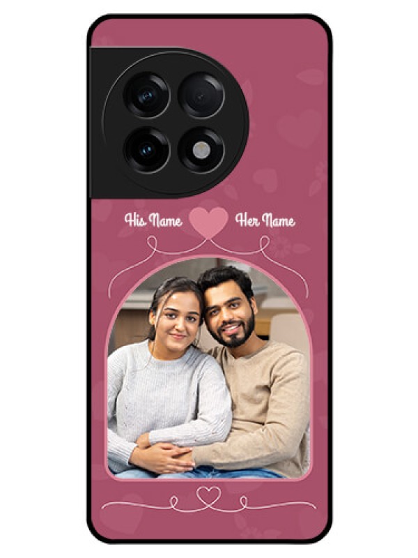 Custom OnePlus 11R 5G Photo Printing on Glass Case - Love Floral Design