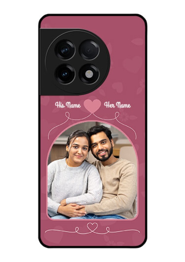 OnePlus 11R 5G Photo Printing on Glass Case - Love Floral Design